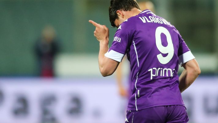 GERMOGLI PH: 11 APRILE 2021 FIRENZE STADIO ARTEMIO FRANCHI SERIE A FIORENTINA VS ATALANTA NELLA FOTO ESULTANZA VLAHOVIC 