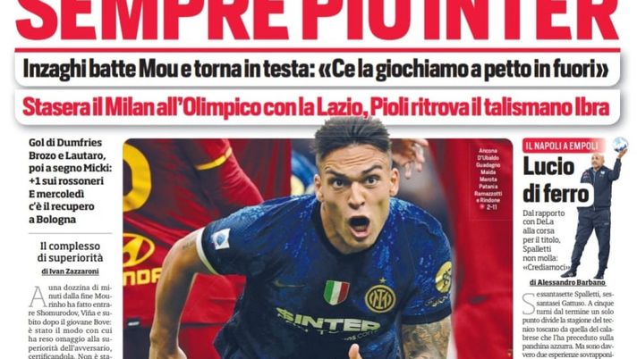 Prima Pagina, Corriere dello Sport: “Sempre più Inter. Pioli ritrova Ibra” - immagine 1