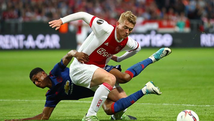 STOCKHOLM, SWEDEN - MAY 24:  Matthijs de Ligt of Ajax and Marcus Rashford of Manchester United in action during the UEFA Europa League Final between Ajax and Manchester United at Friends Arena on May 24, 2017 in Stockholm, Sweden.  (Photo by Dean Mouhtaropoulos/Getty Images) 