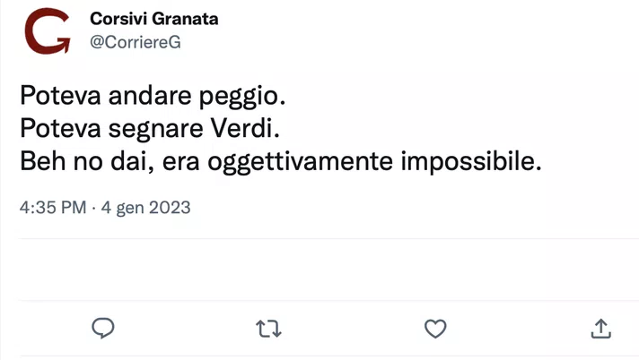 Torino-Verona 1-1, le reazioni social: “Poteva andare peggio, poteva segnare Verdi” - immagine 1