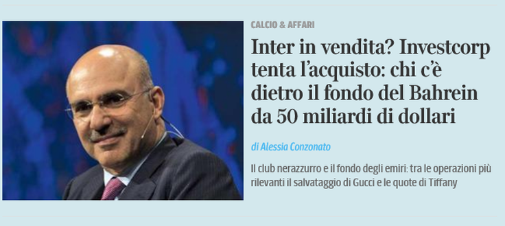 CorSera – Investcorp voleva l’Inter già a novembre. Senza Champions Zhang molla?- immagine 2