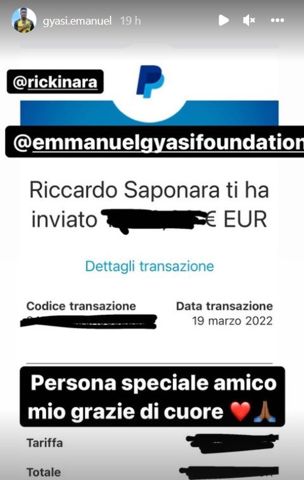 Saponara cuore d’oro: donazione all’associazione di Gyasi- immagine 2