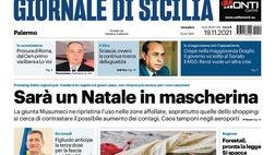 Prima Pagina, Giornale di Sicilia: “Sarà un Natale in mascherina”