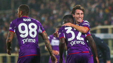 GERMOGLI PH 20 NOVEMBRE 2021 FIRENZE STADIO ARTEMIO FRANCHI CAMPIONATO DI CALCIO DI SERIE A FIORENTINA VS MILAN NELLA FOTO ESULTANZA GOL DUNCAN