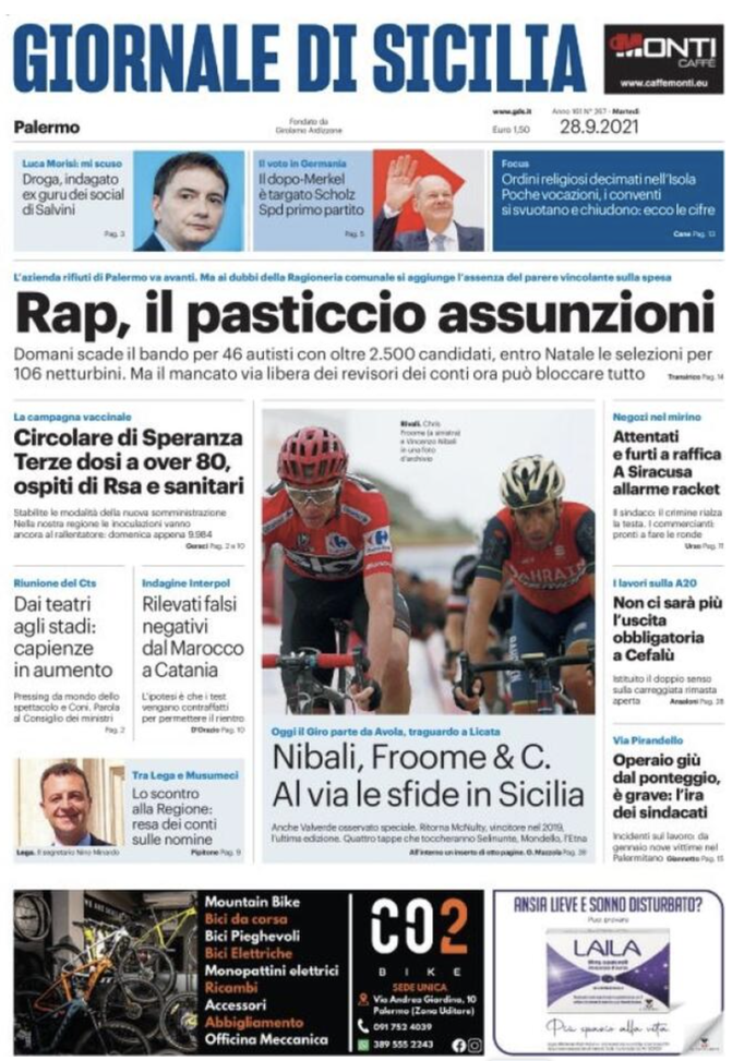 Prima Pagina, Giornale di Sicilia: “Rap, pasticcio assunzioni. Scontro alla Regione” Prima Pagina, Giornale di Sicilia: “Rap, pasticcio assunzioni. Scontro alla Regione”