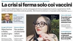 Prima Pagina, Giornale di Sicilia: “La crisi si ferma solo coi vaccini“