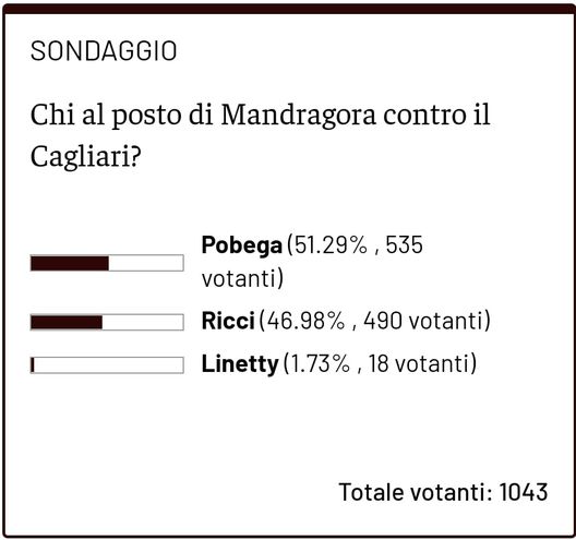 Torino, secondo i lettori spazio a Pobega per sostituire Mandragora- immagine 2