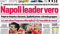 Prima Pagina, Corriere dello Sport: “Napoli leader. Pari Roma, la svolta non arriva”