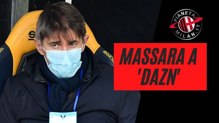 Le dichiarazioni di Frederic Massara (direttore sportivo AC Milan) a 'DAZN' per le partite di Serie A 2021-2022 | Milan News (Getty Images) Frederic Massara AC Milan Serie A 2021-2022 DAZN