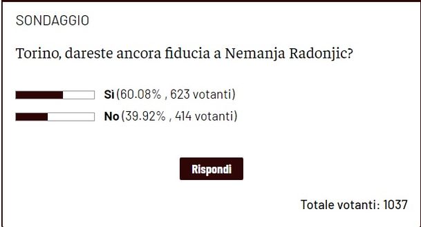 Torino, Radonjic merita ancora fiducia? La maggioranza dei lettori dice sì- immagine 2