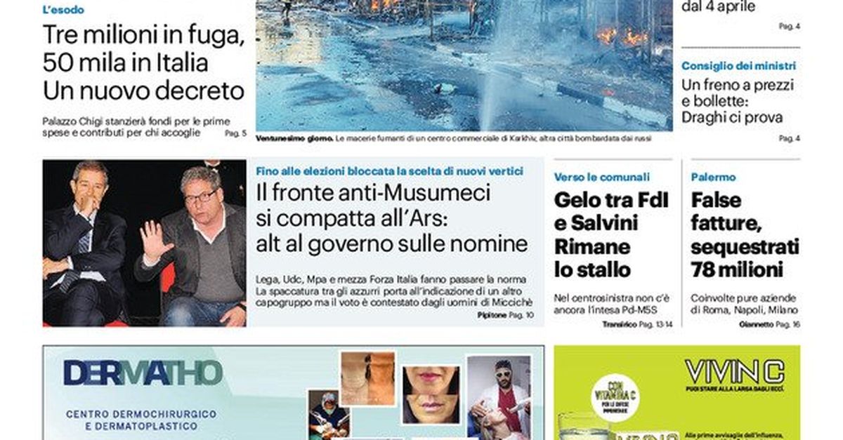 Prima Pagina, Giornale Di Sicilia: “Palermo, Un’occasione Sprecata ...