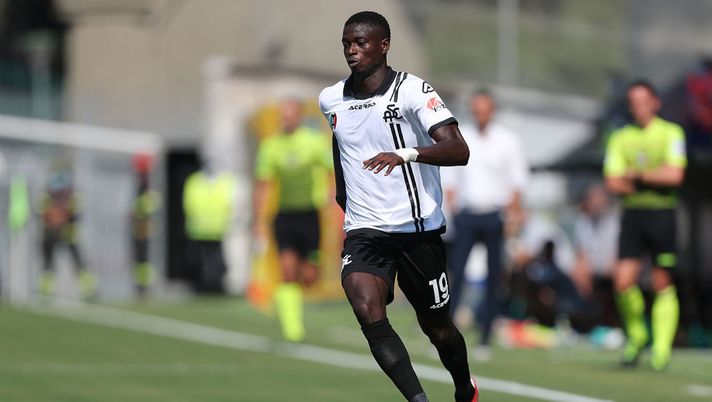 LA SPEZIA, ITALY - SEPTEMBER 12: Ebrima colley of Spezia Calcio in action during the Serie A match between Spezia Calcio and Udinese Calcio at Stadio Alberto Picco on September 12, 2021 in La Spezia, Italy. (Photo by Gabriele Maltinti/Getty Images) Spezia, infortunio Colley: l’esito degli esami e cosa trapela sui tempi di recupero - immagine 1