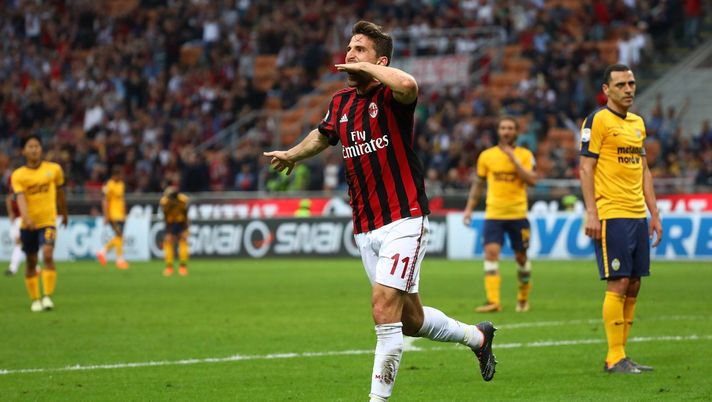 Fabio Borini in gol in Milan-Verona 4-1 del 5 maggio 2018 (credits: GETTY Images) 