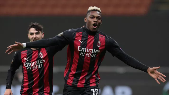 Rafael Leao esulta gol Milan Sparta Praga Europa League Brahim Diaz