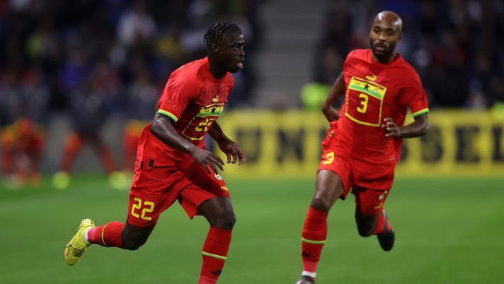 LE HAVRE, FRANCE - SEPTEMBER 23: Kamal Deen Sulemana of Ghana in action during the international friendly match between Brazil and Ghana at Stade Oceane on September 23, 2022 in Le Havre, France. (Photo by Dean Mouhtaropoulos/Getty Images)  mondiali