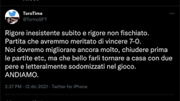 Torino-Bologna 2-1, le reazioni social: “Avremmo meritato di vincere 7-0”