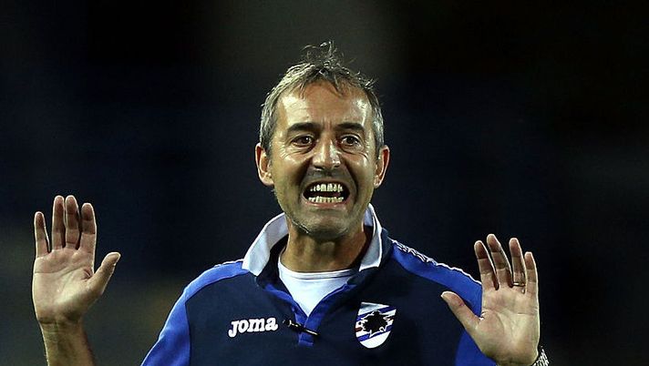 EMPOLI, ITALY - AUGUST 21: Marco Giampaolo manager of UC Sampdoria gestures during the Serie A match between Empoli FC and UC Sampdoria at Stadio Carlo Castellani on August 21, 2016 in Empoli, Italy. (Photo by Gabriele Maltinti/Getty Images) Giampaolo: “Recuperato Bruno Fernandes, Sala non ce la fa. Praet e Schick…” - immagine 1