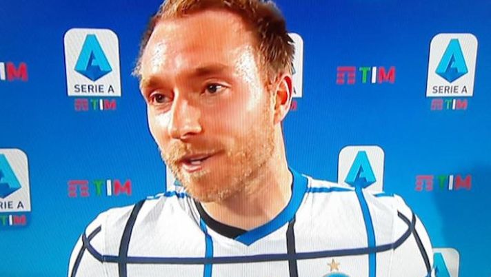 Inter, Eriksen: &#8220;Gol scudetto? Non è ancora ufficiale. Domani partita in famiglia&#8221; 