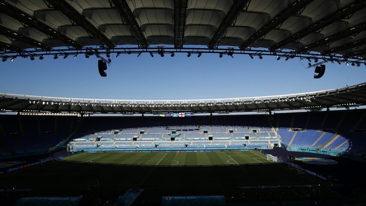 ROME, ITALY - JULY 02: A general view inside the stadium during the Ukraine Training Session ahead of the UEFA Euro 2020 Quarter Final match between Ukraine and England at Olimpico Stadium on July 02, 2021 in Rome, Italy. (Photo by Alessandro Garafallo - Pool/Getty Images) ROME, ITALY - JULY 02: A general view inside the stadium during the Ukraine Training Session ahead of the UEFA Euro 2020 Quarter Final match between Ukraine and England at Olimpico Stadium on July 02, 2021 in Rome, Italy. (Photo by Alessandro Garafallo - Pool/Getty Images)