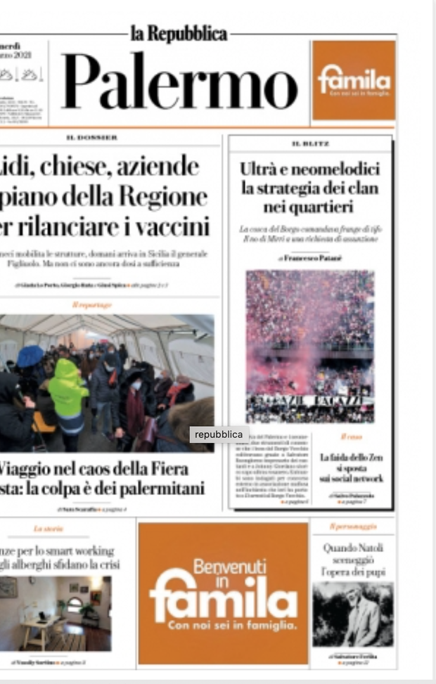 Prima Pagina, La Repubblica Palermo: “Lidi, chiese, aziende il piano della Regione per rilanciare i vaccini” Prima Pagina, La Repubblica Palermo: “Lidi, chiese, aziende il piano della Regione per rilanciare i vaccini”