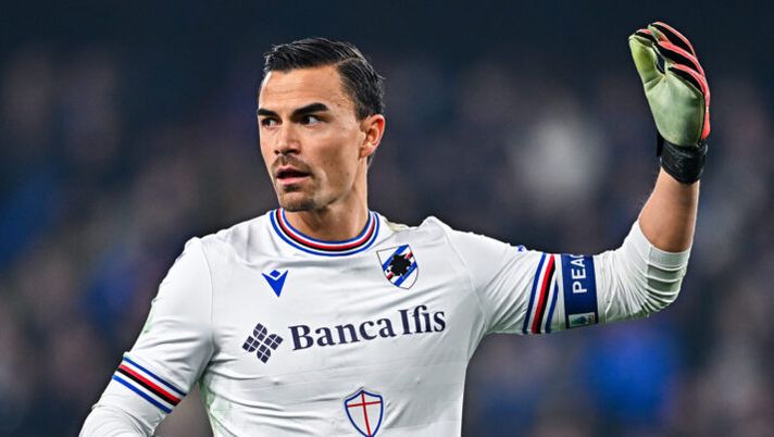 GENOA, ITALY - FEBRUARY 13: Emil Audero of Sampdoria reacts during the Serie A match between UC Sampdoria and FC Internazionale at Stadio Luigi Ferraris on February 13, 2023 in Genoa, Italy. (Photo by Simone Arveda/Getty Images) BREAKING – Inter, preso Audero dalla Samp: la formula e le cifre! E Sommer è ufficiale - immagine 1