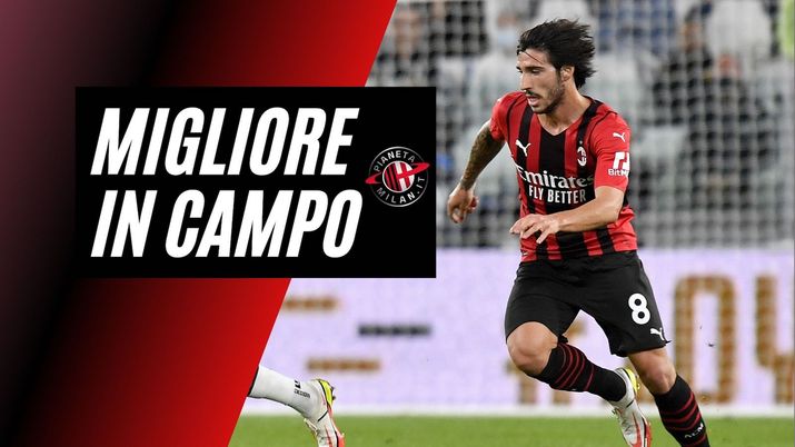 Sandro Tonali (centrocampista rossonero) qui durante Juventus-Milan 1-1 (Serie A 2021-2022): è stato MVP della partita | News (Getty Images) 