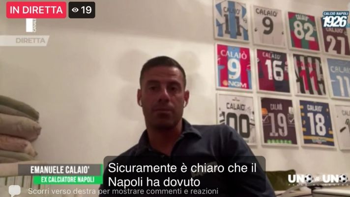 Calaiò a &#8220;Uno a Uno&#8221;: &#8220;Spalletti scelta giusta. Rapporto con Insigne? Non sarà come con Totti! Faranno faville&#8221;. VIDEO 