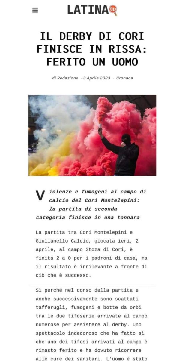 Eccellenza Lazio, il derby di Cori è stato il teatro di violenti scontri- immagine 2