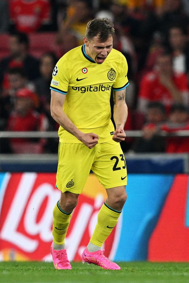 Serata inedita per Barella, gol di testa al Benfica e record personale- immagine 2