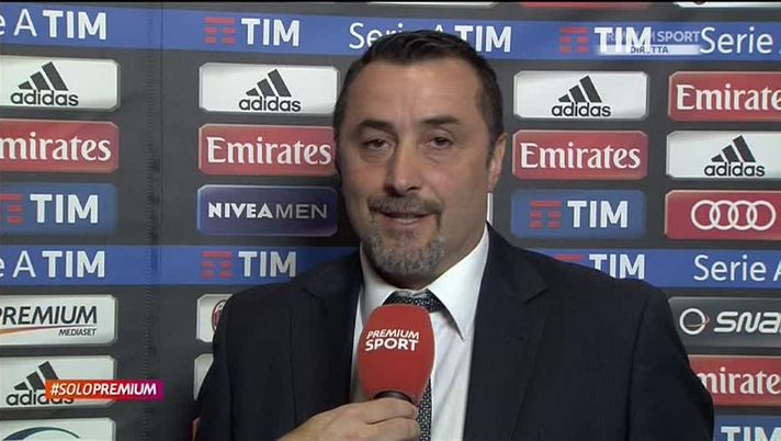 Massimiliano Mirabelli, direttore sportivo del Milan, ai microfoni di 'Premium Sport' (credits: Official Premium Sport Twitter account) Massimiliano Mirabelli Milan PS