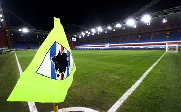  GENOA, ITALY - DECEMBER 06: General view of a corner flag inside the stadium during the Serie A match between UC Sampdoria and AC Milan at Stadio Luigi Ferraris on December 06, 2020 in Genoa, Italy. Sporting stadiums around Italy remain under strict restrictions due to the Coronavirus Pandemic as Government social distancing laws prohibit fans inside venues resulting in games being played behind closed doors. (Photo by Marco Luzzani/Getty Images)