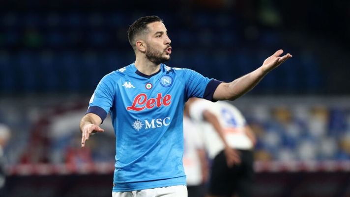 NAPLES, ITALY - FEBRUARY 03: Konstantinos Manolas of SSC Napoli during the Coppa Italia match between SSC Napoli and Atalanta BC at Stadio Diego Armando Maradona on February 03, 2021 in Naples, Italy. Sporting stadiums around Italy remain under strict restrictions due to the Coronavirus Pandemic as Government social distancing laws prohibit fans inside venues resulting in games being played behind closed doors. (Photo by Francesco Pecoraro/Getty Images) Infortunio Manolas, il comunicato ufficiale del Napoli sulle sue condizioni - immagine 1