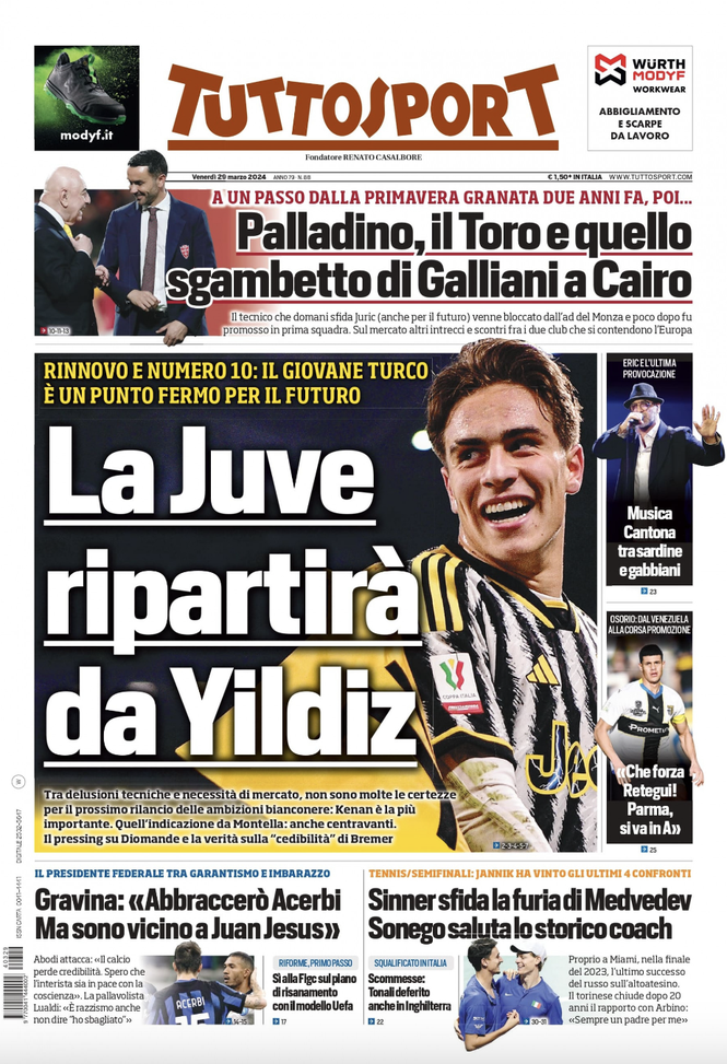 EDICOLA TS – Gravina tra garantismo e imbarazzo: “Abbraccerò Acerbi, ma sono vicino a Jesus” - immagine 1