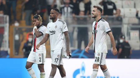 ISTANBUL, TURKEY - SEPTEMBER 15: Valentin Rosier, Cyle Larin and Kenan Karaman of Besiktas look dejected following defeat in the UEFA Champions League group C match between Besiktas and Borussia Dortmund at Vodafone Park on September 15, 2021 in Istanbul, Turkey. (Photo by Alex Grimm/Getty Images) ISTANBUL, TURKEY - SEPTEMBER 15: Valentin Rosier, Cyle Larin and Kenan Karaman of Besiktas look dejected following defeat in the UEFA Champions League group C match between Besiktas and Borussia Dortmund at Vodafone Park on September 15, 2021 in Istanbul, Turkey. (Photo by Alex Grimm/Getty Images)
