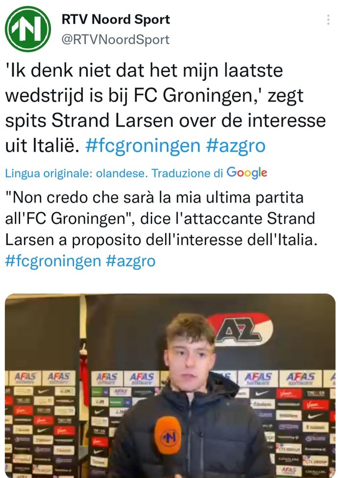 Genoa, il bomber norvegese Strand Larsen prende tempo: “Non penso che lascerò Groningen”- immagine 2