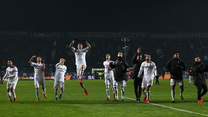Il Milan festeggia contro l'Atalanta, Getty Images 