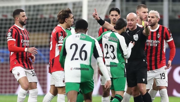 espulsione Theo Hernández AC Milan Milan-Feyenoord 1-1 Champions League 2024-2025