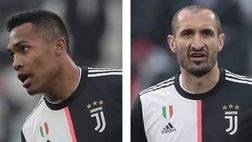 Verso Milan-Juventus: Alex Sandro e Chiellini in gruppo