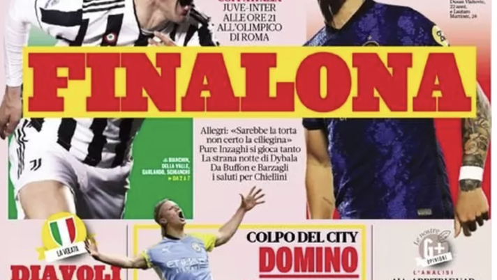 Prima Pagina, La Gazzetta dello Sport: “Finalona. Colpo City, dominio Haaland” prima pagina