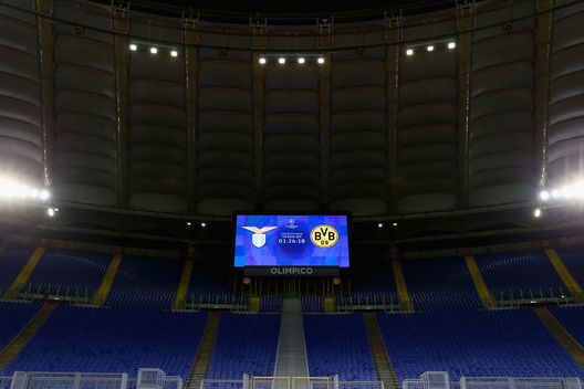 ROME, ITALY - OCTOBER 20: A general view of the Stadio Olimpico before the UEFA Champions League Group F stage match between SS Lazio and Borussia Dortmund at Stadio Olimpico on October 20, 2020 in Rome, Italy. (Photo by Paolo Bruno/Getty Images) ROME, ITALY - OCTOBER 20: A general view of the Stadio Olimpico before the UEFA Champions League Group F stage match between SS Lazio and Borussia Dortmund at Stadio Olimpico on October 20, 2020 in Rome, Italy. (Photo by Paolo Bruno/Getty Images)