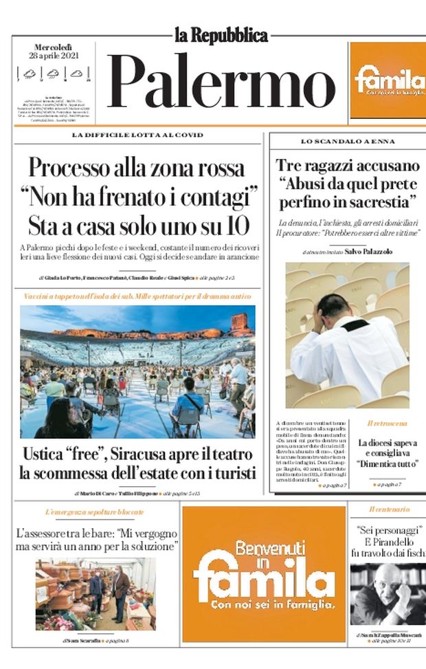 Prima Pagina, La Repubblica-Palermo: “Processo alla zona rossa. Sta a casa solo uno su 10” Prima Pagina, La Repubblica-Palermo: “Processo alla zona rossa. Sta a casa solo uno su 10”