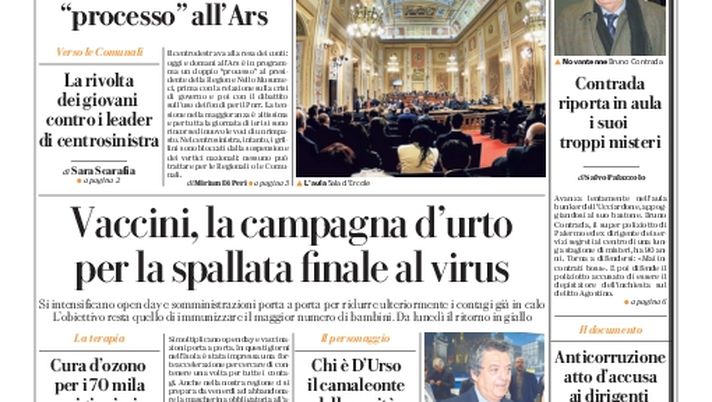 Prima Pagina, La Repubblica-Palermo: “Musumeci alla resa dei conti”  Prima Pagina, La Repubblica-Palermo: “Musumeci alla resa dei conti” - immagine 1
