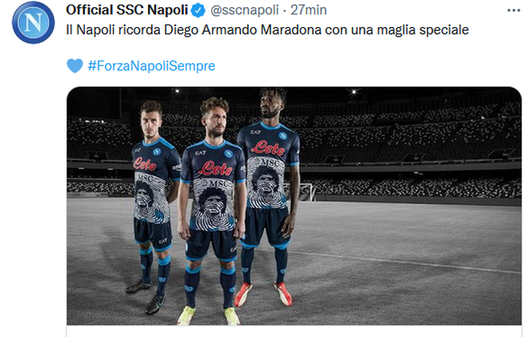 Napoli Maradona (Credit Twitter Napoli) Napoli Maradona (Credit Twitter Napoli)