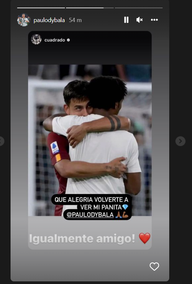 Dybala risponde a Cuadrado: “Un piacere rivederti ieri amico”- immagine 2