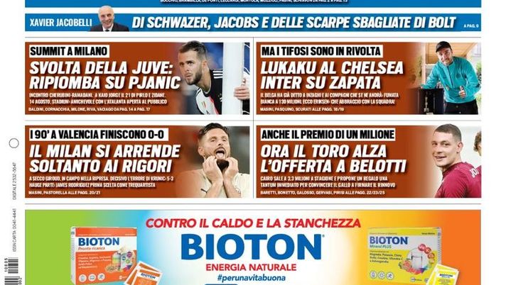 Prima Pagina, Tuttosport: “Fenomenali. Svolta della Juve, ripiomba su Pjanic” 