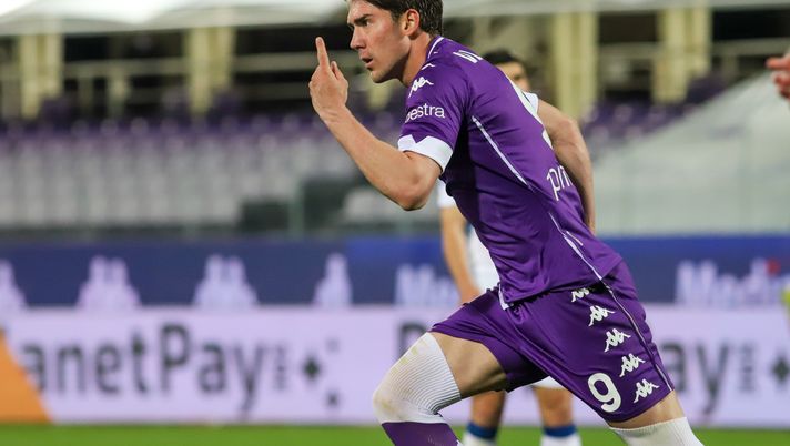 GERMOGLI PH: 11 APRILE 2021 FIRENZE STADIO ARTEMIO FRANCHI SERIE A FIORENTINA VS ATALANTA NELLA FOTO ESULTANZA VLAHOVIC 