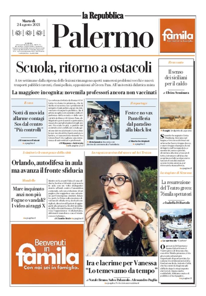 Prima Pagina, La Repubblica-Palermo: “Scuola, ritorno a ostacoli” Prima Pagina, La Repubblica-Palermo: “Scuola, ritorno a ostacoli”