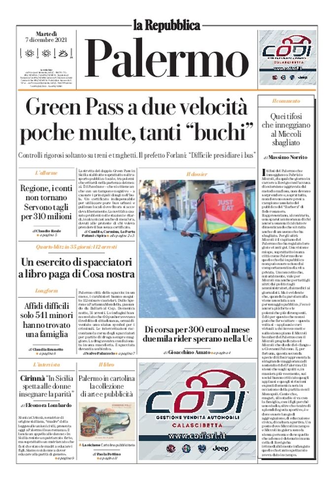 Prima Pagina,La Repubblica-Palermo: “Quei tifosi che inneggiano al Miccoli sbagliato” Prima Pagina
