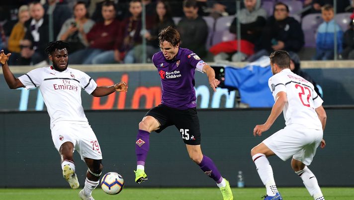 Federico Chiesa e Frank Kessie in Fiorentina-Milan, Getty Images 
