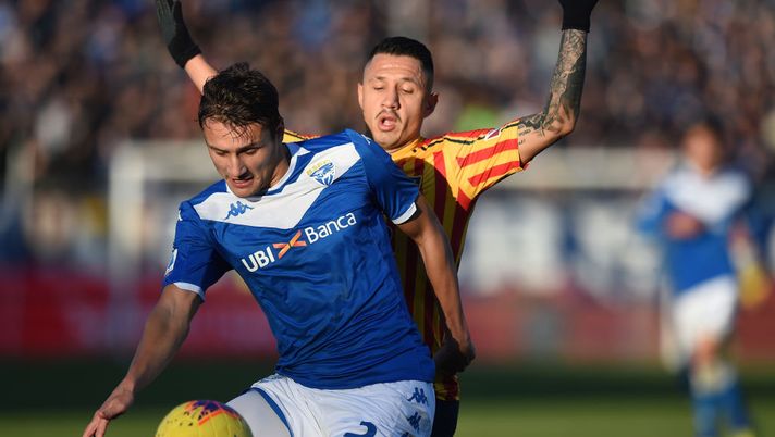 BRESCIA, ITALY - DECEMBER 14: Ales Mateju (L) of Brescia and Gianluca Lapadula of Lecce compete for the ball during the Serie A match between Brescia Calcio and US Lecce at Stadio Mario Rigamonti on December 14, 2019 in Brescia, Italy. (Photo by Tullio M. Puglia/Getty Images) BRESCIA, ITALY - DECEMBER 14: Ales Mateju (L) of Brescia and Gianluca Lapadula of Lecce compete for the ball during the Serie A match between Brescia Calcio and US Lecce at Stadio Mario Rigamonti on December 14, 2019 in Brescia, Italy. (Photo by Tullio M. Puglia/Getty Images)
